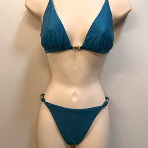 VIX swimwear solid teal blue bikini Medium